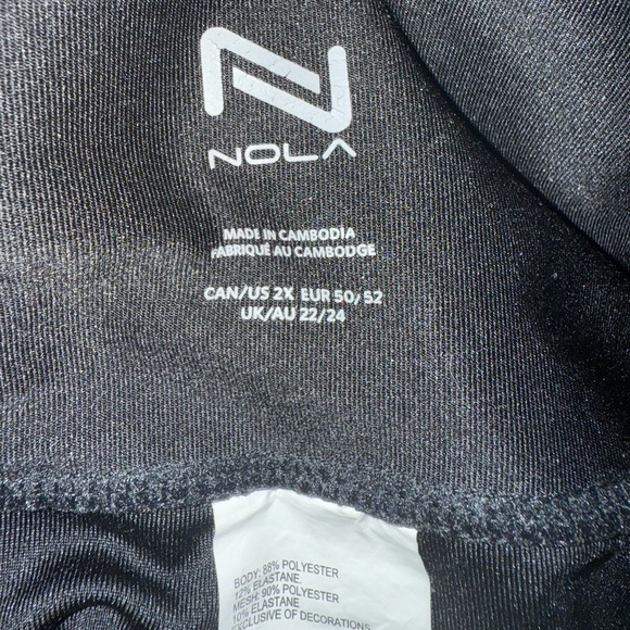 NOLA Athletic Leggings Colorblock Black Pink Green Blue Size 2X 22/24 - Picture 5 of 6